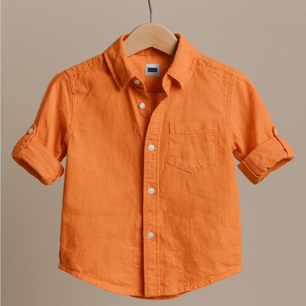 Janie and Jack Orange Button Down Shirt